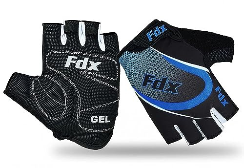 FDX Cycling Gloves for Men Women Half Finger Padded Bike Gloves | Reduce hand fatigue with enhanced shock absorption, breathable comfort and anti-slip control for smoother MTB and bike rides.