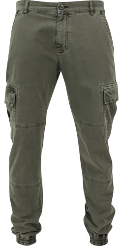Urban Classics Pantalones Cargo para Hombre, de Sarga, para Hombre, Disponibles en Muchos Colores, Tallas 30 – 44, Verde Oliva, 30