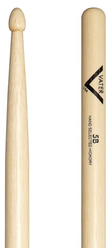 Vater 5B Wood Tip Hickory Drum Sticks, Pair