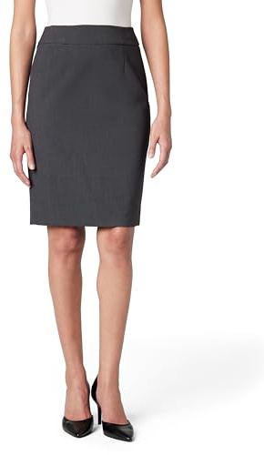 Calvin Klein Women's Straight Lux Suit Skirt, Charcoal, 4