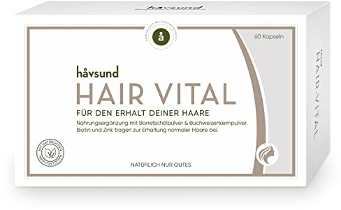 håvsund HAIR VITAL Haarvitamine (60 Kapseln) • Haarkapseln für Frauen • Vitamin B6, Biotin, Zink, Folsäure & Silicium • Haarerhalt in der Schwangerschaft & Stillzeit • Vitamine für Haare
