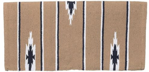 Tough 1 55% Wool Sierra Saddle Blanket, Taupe/Black/Cream, 30 x 30