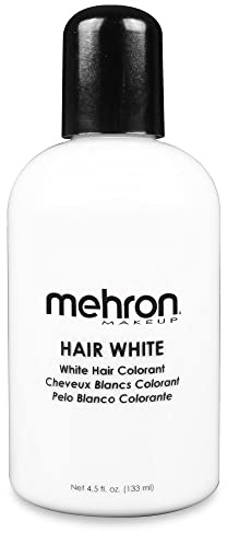 Mehron Makeup Hair White | tvättbar hårtoning | tillfällig färg för teater, cosplay och halloween 133 ml