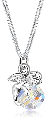 Elli Halskette Damen Engel Kristall in 925 Sterling Silber