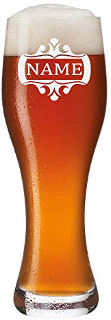 polar-effekt Bicchiere da birra con incisione del nome - compleanno e festa del papà - regalo per ragazzi e uomini - birra bianca, birra di frumento
