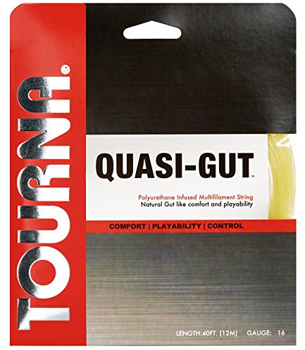Tourna Quasi Gut Premium Multifilament Tennissaite für Tennisarm, Unisex, Quasi-Gut, QGUT-16, Natur, 16g Set