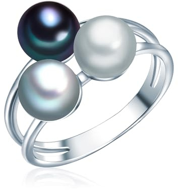 Valero Pearls Anillo de perlas para Mujer Plata de ley 925