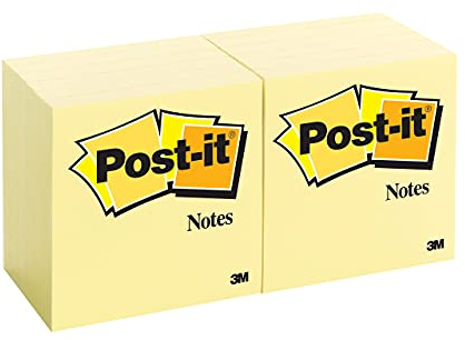 Post-it Notizen Kanariengelb, Packung mit 12 Blöcken, 100 Blatt pro Block, Selbstklebende Notizzettel für Notizen, To-Do-Listen und Erinnerungen, Canary Yellow, 76 mm x 76 mm