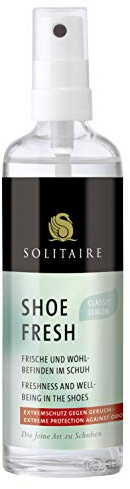 SOLITAIRE Shoe Fresh 100 ml, Schuh-Deo Spray Geruchsstop mit sofortiger Wirkung, neutralisiert Fußgeruch in Schuhen mit frischem Zitronenduft statt Schweißfuß-Geruch, für alle Schuhtypen geeignet