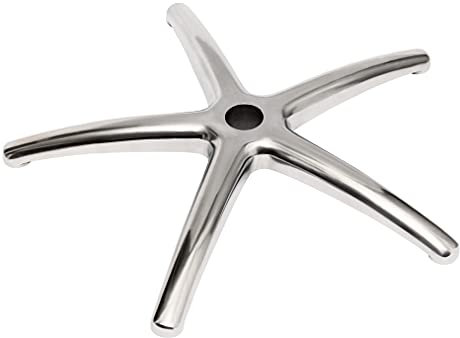 BiMi Base per sedia da ufficio in alluminio spazzolato, diametro 690 mm, con rotelle