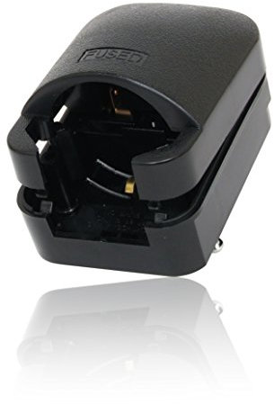 CDL Micro 3 Pin Earthed Schuko Euro Plug to 3 Pin UK Mains Adapter - Black