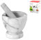 Home Molcajete con Pilón, Marmol, Blanco/Gris, 12 cm