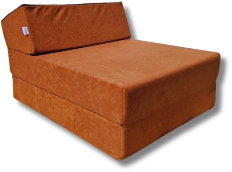 Natalia Spzoo Matelas de Jeunesse lit Fauteuil futon Pliable Pliant Choix des Couleurs - Longueur 160 cm (Marron Clair)