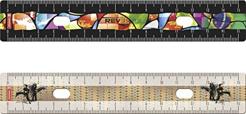 Baier & Schneider Lineal (Büro, Schule) 15cm Reverse, Kunststoff, 15 cm, sortiert in 2 Motiven