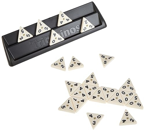 Triominos Compact, Brettspiel ab 6 Jahren, Kompaktes Gesellschaftsspiel für 2 bis 4 Spieler mit Deutsches Handbuch, Klassisches Familienspiel zum Mitnehmen
