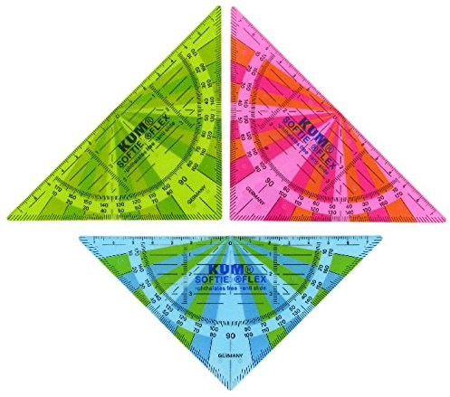 Geodreieck flexibel 17cm, Schablone, Geometrie, Zeichendreieck, bunt, Sie erhalten 1 von 3 Farben