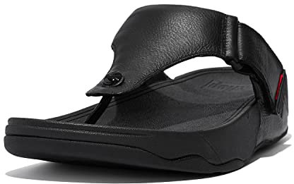 Fitflop Herren Trakk Ii Toe Post-Leather Sandalen, Schwarz (All Black), Gr. 41 EU (7 UK)
