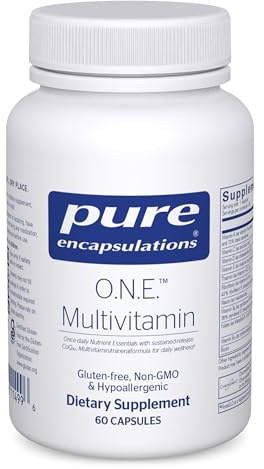 Pure Encapsulations O.N.E. Multivitamin - Once Daily Multivitamin with Antioxidant Complex Metafolin, CoQ10, and Lutein to Support Vision, Cognitive Function, and Cellular Health* - 60 Capsules