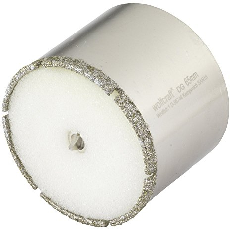 wolfcraft Corona de perforación de diamante Ceramic con broca centradora y vástago I 5930000 I Para instalaciones sanitarias y eléctricas en azulejos y baldosas; profundidad de corte: 45 mm