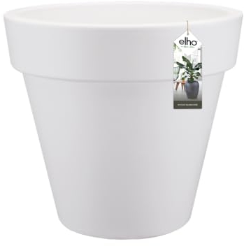 elho Pure Round 40 - Flower Pot for Indoor & Outdoor - Ø 39.0 x H 35.7 cm - White/White