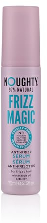 Noughty Frizz Magic Serum, Anti Frizz/Humidity Heat Protection Smoothing Styling Formula for Frizzy, Curly & Wavy Hair, 97% Natural Sulphate Free Vegan Haircare for Smooth Control & Shine (75ml)
