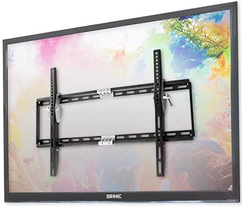 Duronic Soporte de TV TVB777 de 33 pulgadas - 60 pulgadas Soporte de pared negro ajustable resistente para LCD|Plasma|LED|3D|4K |OLED |QLED para pantallas anchas con inclinación hacia abajo. VESA 200 X 200, 400 X 400, 600 X 400