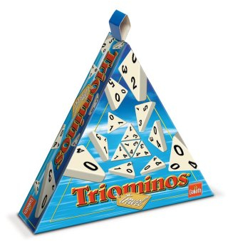 Triominos Travel, Brettspiel ab 6 Jahren, Gesellschaftsspiele für 2 bis 4 Spieler