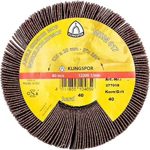 KLINGSPOR, Mola lamellare abrasiva WSM 617, 115 x 20 mm, 2 pz., grana 80, 277016