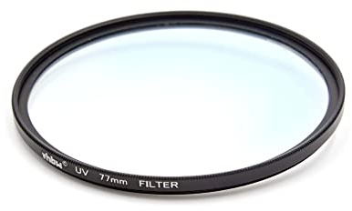 vhbw filtro UV universale per obiettivi di fotocamere con attacco da 77mm - Filtro protettivo, nero