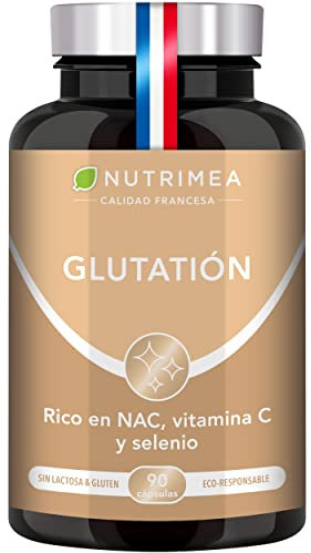 Glutatión Reducido 98% + NAC y Vitamina C | Antioxidante Celular | Detox y Antiedad | Apoyo Inmunológico y Salud de la Piel | Alta Absorción | 90 Cápsulas Veganas | Nutrimea