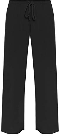 WearAll New Ladies Plus Size Palazzo Trousers Womens Baggy Flared Wide Leg Pants Black 20/22