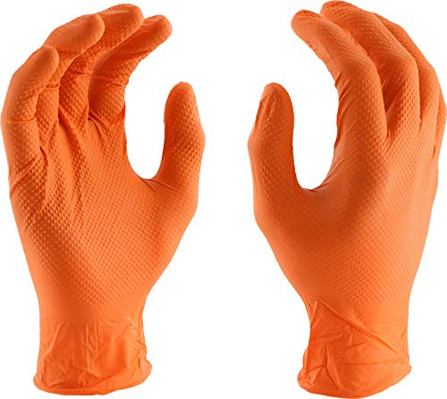 West Chester PosiGrip 2940 7 MIL Industrial Grade Nitrile Gloves – [Pack of 100] Orange, Medium, Powder-Free Gloves with Diamond Embossed Textured Palm