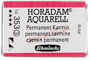 Schmincke – HORADAM® AQUARELL - feinste Künstler-Aquarellfarben, 353 Permanent Karmin, 14 353 043, 1/1 Näpfchen