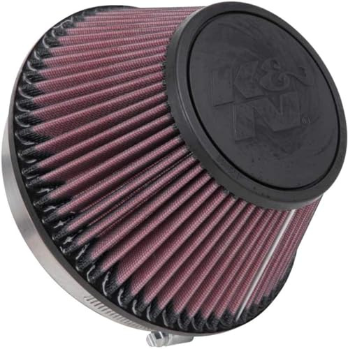 K&N Universal Clamp-On Air Filter: High Performance, Premium, Washable, Replacement Engine Filter: Flange Diameter: 6 In, Filter Height: 4 In, Flange Length: 1 In, Shape: Round Tapered, RU-4600