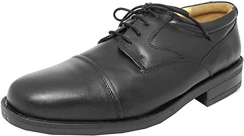 Mens Roamers Extra Wide G Fitting Black Leather Shoes Size 12