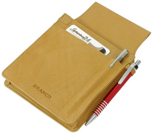 Ledershop24 Branco Kellnertasche Holster Halfter Rindsleder Farbe Beige - Achtung ohne Kellnergeldbörse