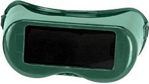 Radnor Fixed Front Welding Goggles with Green Rigid Frame and Shade 5 Green 2 X 4 Lens