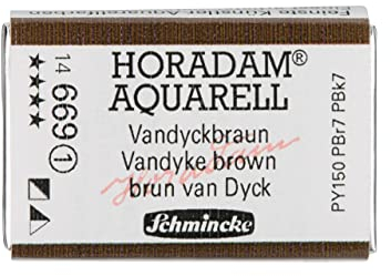 Schmincke – HORADAM® AQUARELL - feinste Künstler-Aquarellfarben, 669 Vandyckbraun, 14 509 043, 1/1 Näpfchen