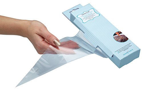 KitchenCraft Disposable Plastic Icing Bags, Pack of 20 Clear Icing Piping Bags for Decorating Cakes, Easy to Grip Piping Bags, Cake Decorating Tools