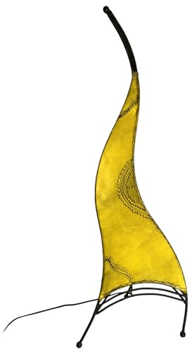 Simandra Orientalische Lampe Stehlampe marokkanische Hennalampe Lederlampe Tischleuchte Stehleuchte Orient Paris Orient 100 cm Color Gelb