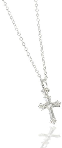Beloved Child Goods Sterling Silver Petite Cross Chain Necklace for Babies (12) & Girls (14) Makes an Ideal Baby Shower, Baptism or Christening, Birthday That Will be a Treasured Keepsake. (12)