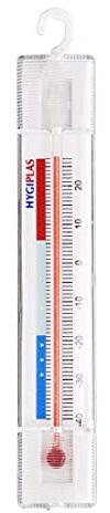 Hygiplas 6067 Hanging Freezer Thermometer 141mm Refrigerator Temperature Gauge