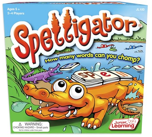 Junior Learning Spelligator Word Building Game, Ages 5-9, Phonemic Awareness, 75 Letter Tiles