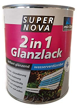 SUPER NOVA 20005059007001 glanzlack 2in1, silbergrau, 750 ml