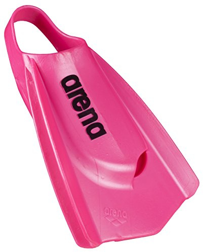 Arena Unisex Adult Powerfin Pro Swim Training Fins for Men and Women Silicone Short Blade Flippers Left/Right Custom Design, Pink, 11-12
