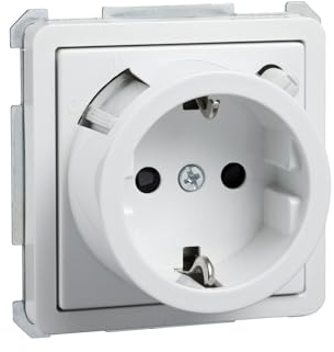 Elso Steckdose FI-Schutz, Kinderschutz Steckklemme Fashion/Scala/Riva, reinweiß, 205214