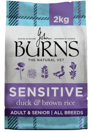 Burns Pet Nutrition Hypoallergenic Complete Dry Dog Food Adult and Senior Dog Sensitive with Duck and Brown Rice 2 kg