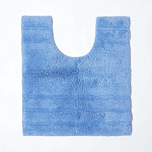Homescapes Badematte WC Vorleger Spa Supreme 50 x 55 cm aus 100% Reiner Baumwolle blau