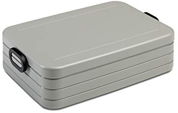 Mepal - Lunchbox Take a Break Large - Brotdose To Go - Für 4 Sandwiches oder 8 Brotscheiben - Meal Prep Box - Essensbox mit Unterteilung - Spülmaschinenfest - 1500 ml - Silver