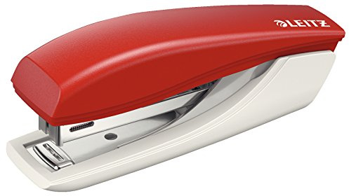 Leitz Mini Agrafeuse de Bureau, Capacité 10 Feuilles, Rouge, Boîtier Ergonomique, Gamme NeXXt, 55170025